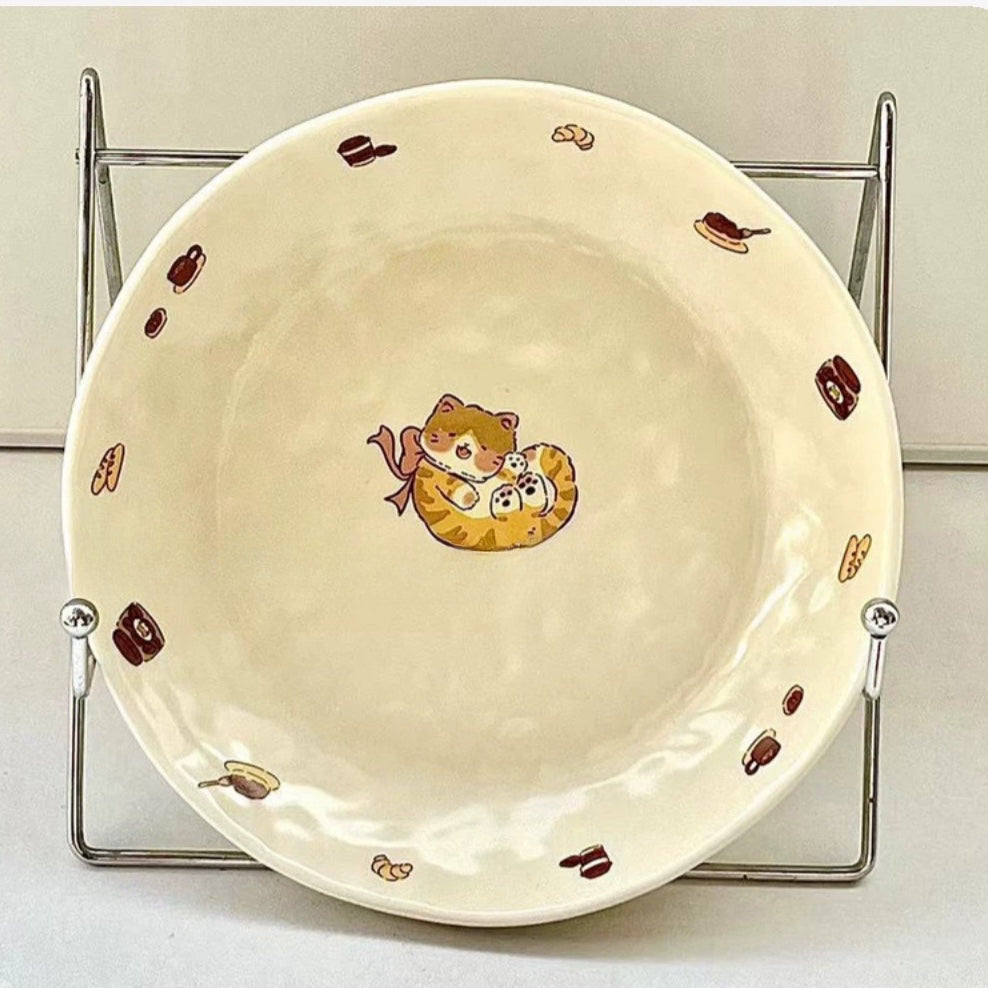 Cozy Cute Animal Ceramic Plate 8 Inch